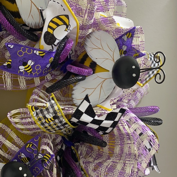 Purple bee wreath